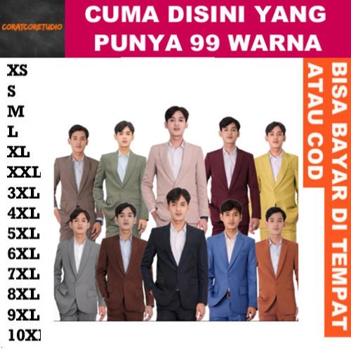99 WARNA JAS PRIA UKURAN BESAR / JAS NIKAH UKURAN JUMBO JAS Blazer Celana JAS AJA ( DOP) Kantor wisu