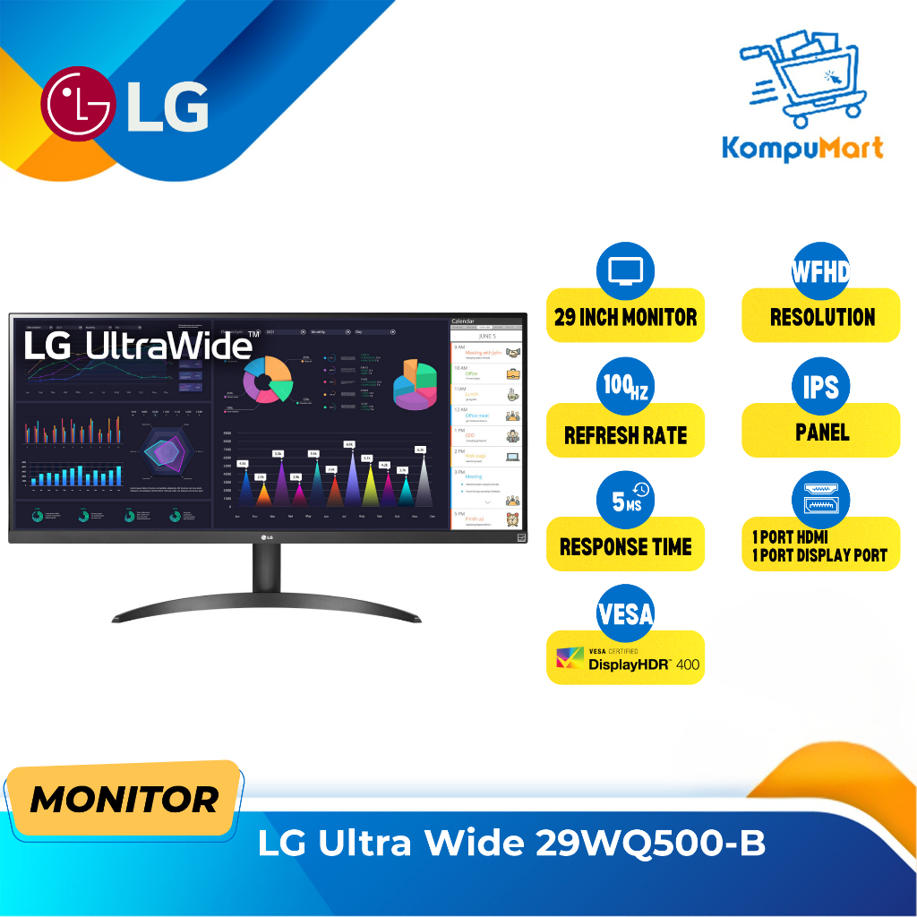Monitor LG UltraWide 29WQ500-B 29" 21:9 UltraWide FHD IPS AMD FreeSync