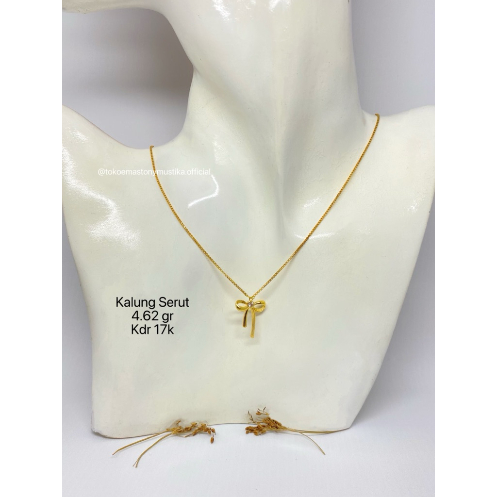 Kalung Emas Serut Model Pita Gold 17K