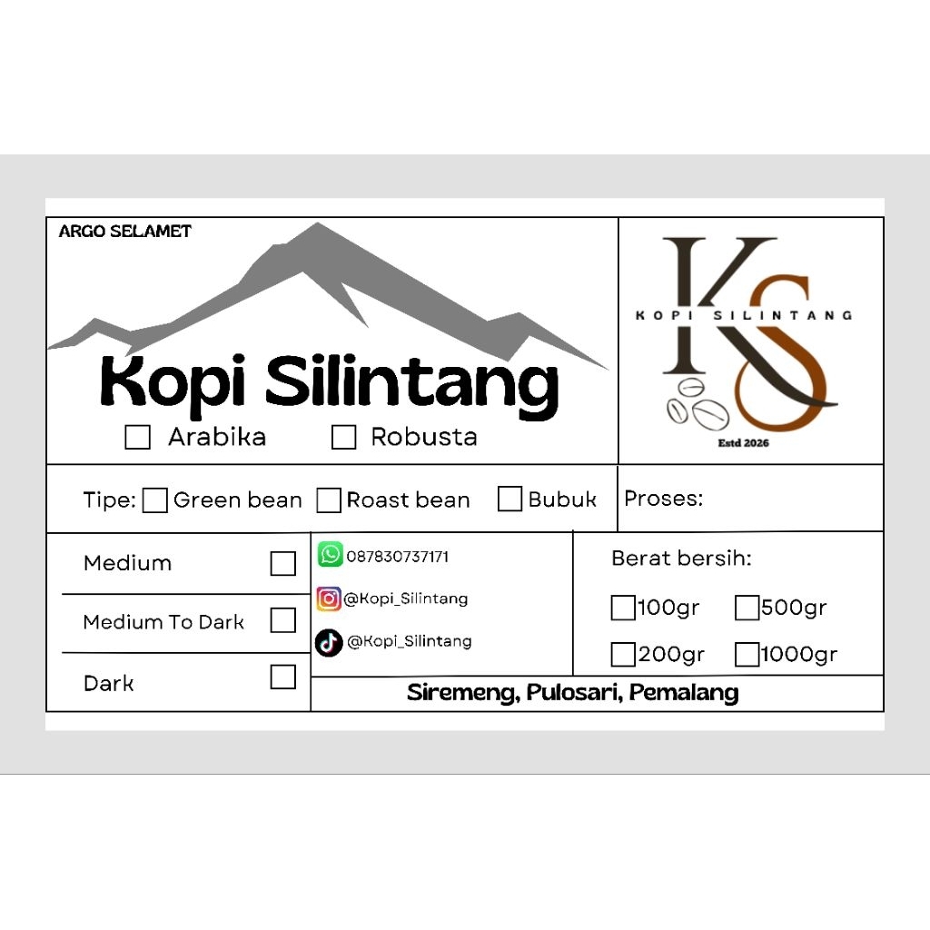 Biji Kopi (Greenbean Robusta Natural)