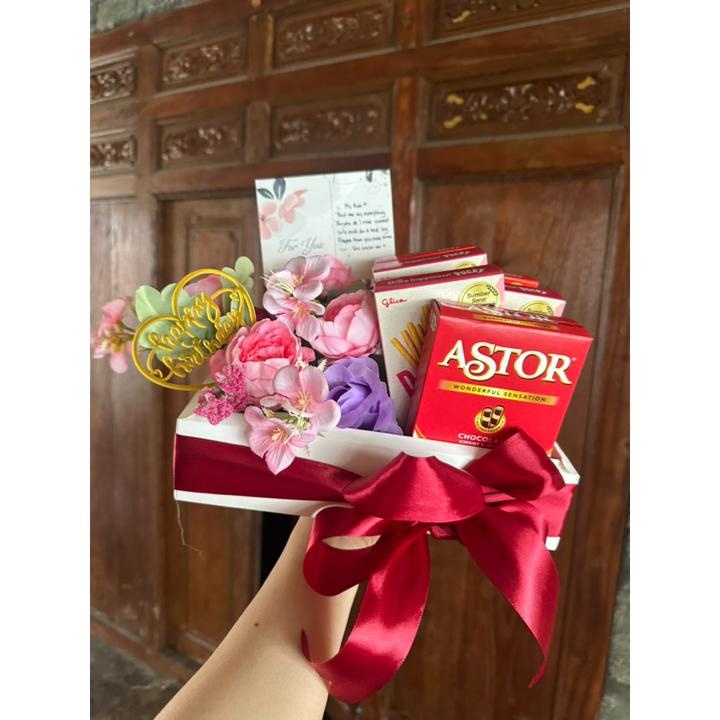 [READY INSTANT JOGJA] Korean Style Flower Snack Box Snackbox Pocky Astor