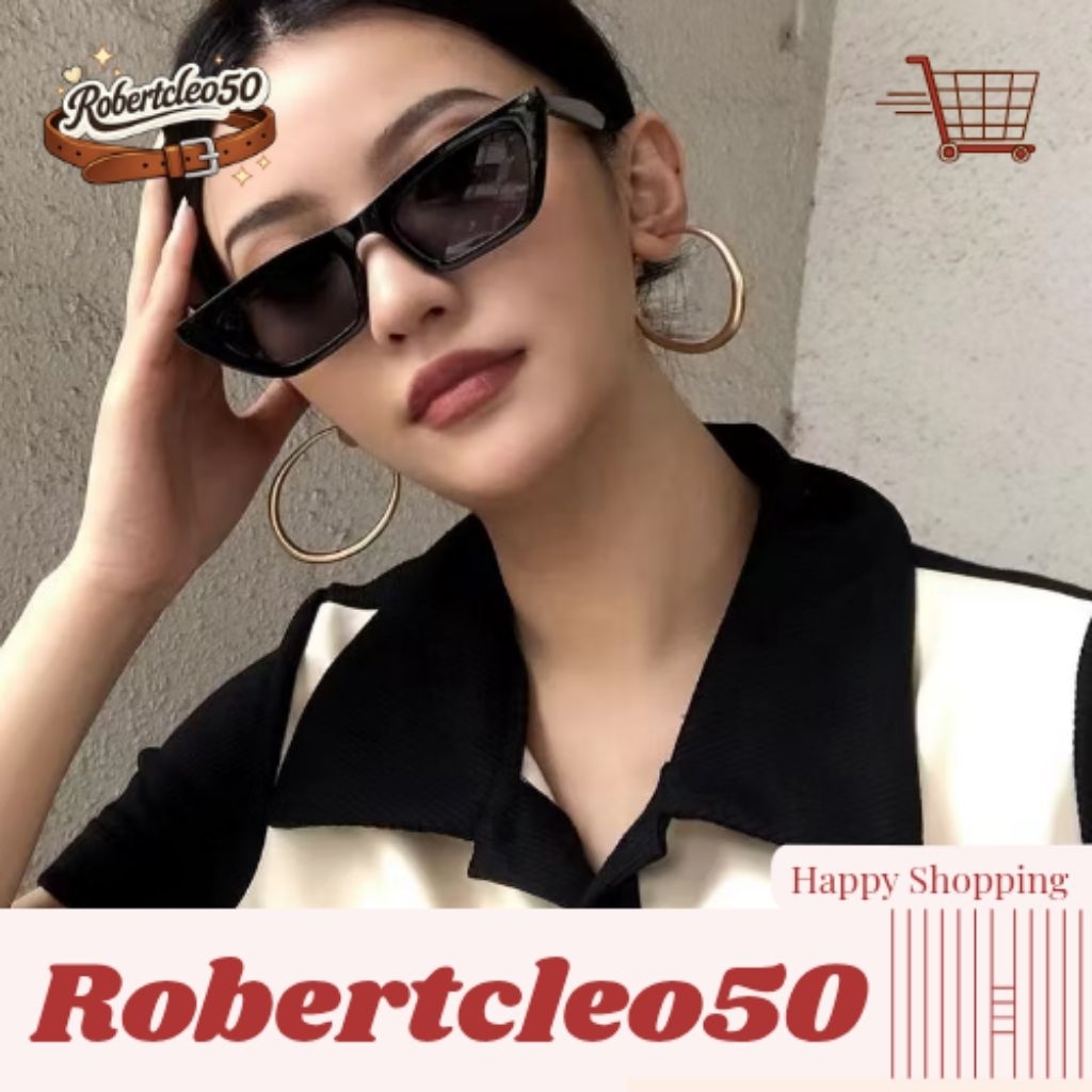 (KM39) Kacamata Lensa Gelap Lebar Viral Tik Tok Kacamata Jennie Blackpink