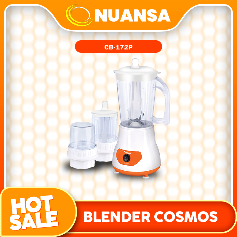 Blender Cosmos CB-172P adalah pelumat makanan 3-in-1 berkapasitas 1 liter dengan wadah plastik, didu