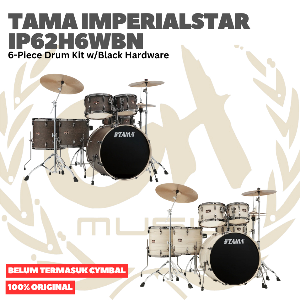 TAMA IP62H6WBN Imperialstar 6-Piece Drum Kit w/Black Hardware (Limited) - Drum Akustik Set Lengkap T
