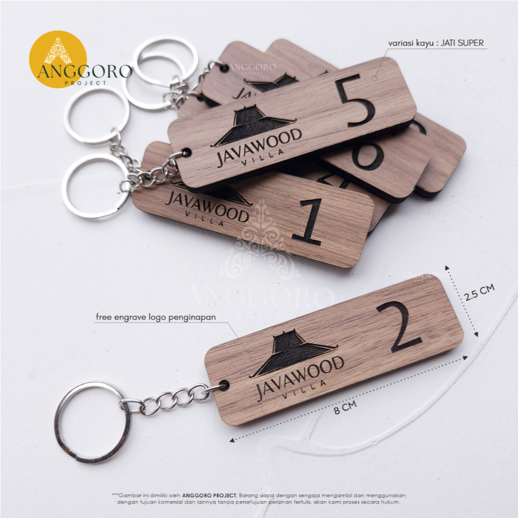 Gantungan Kunci Kayu Hotel / Guest House / Kost / Penginapan / Ganci Loker Ganci Murah