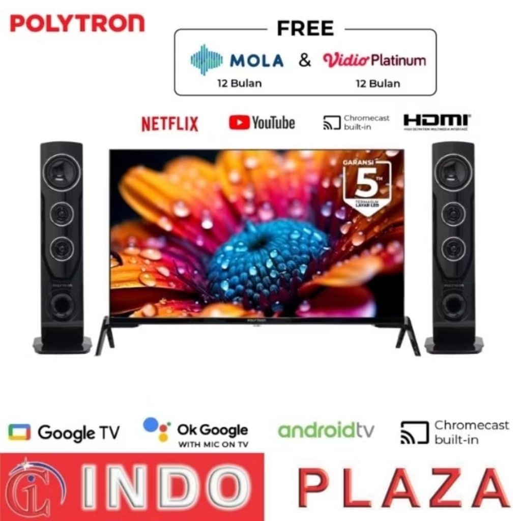 TV POLYTRON 32 Inch GOOGLE TV PLD-32TG9055 SPEAKER TOWER (KHUSUS MEDAN)
