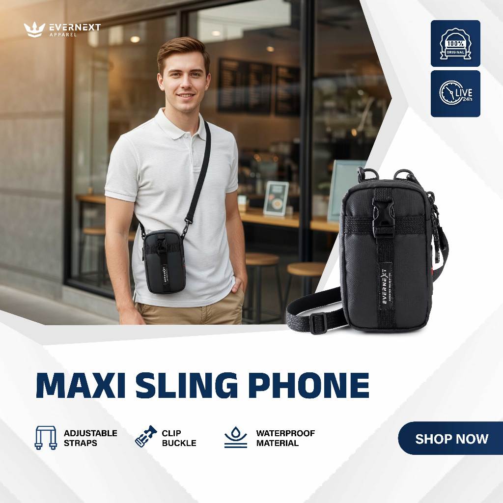 Evernext Apparel - Sling Phone Pria Tas Gantung Leher Pria Tas Selempang Mini Sling Phone Maxi Pria
