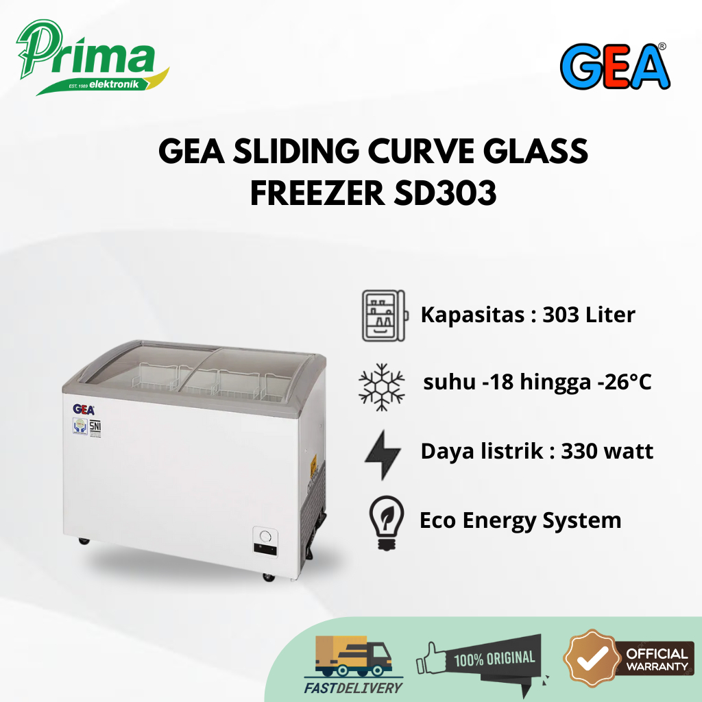 GEA SD303 330 Liter FREEZER SLIDING GARANSI