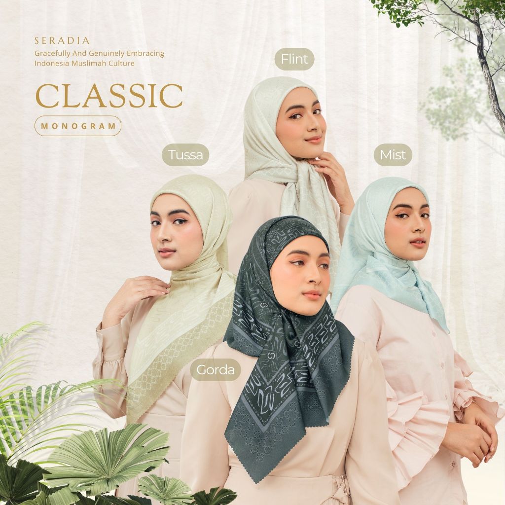 Seradia Hijab - Segi Empat Monogram Classic - 113 x 113 CM