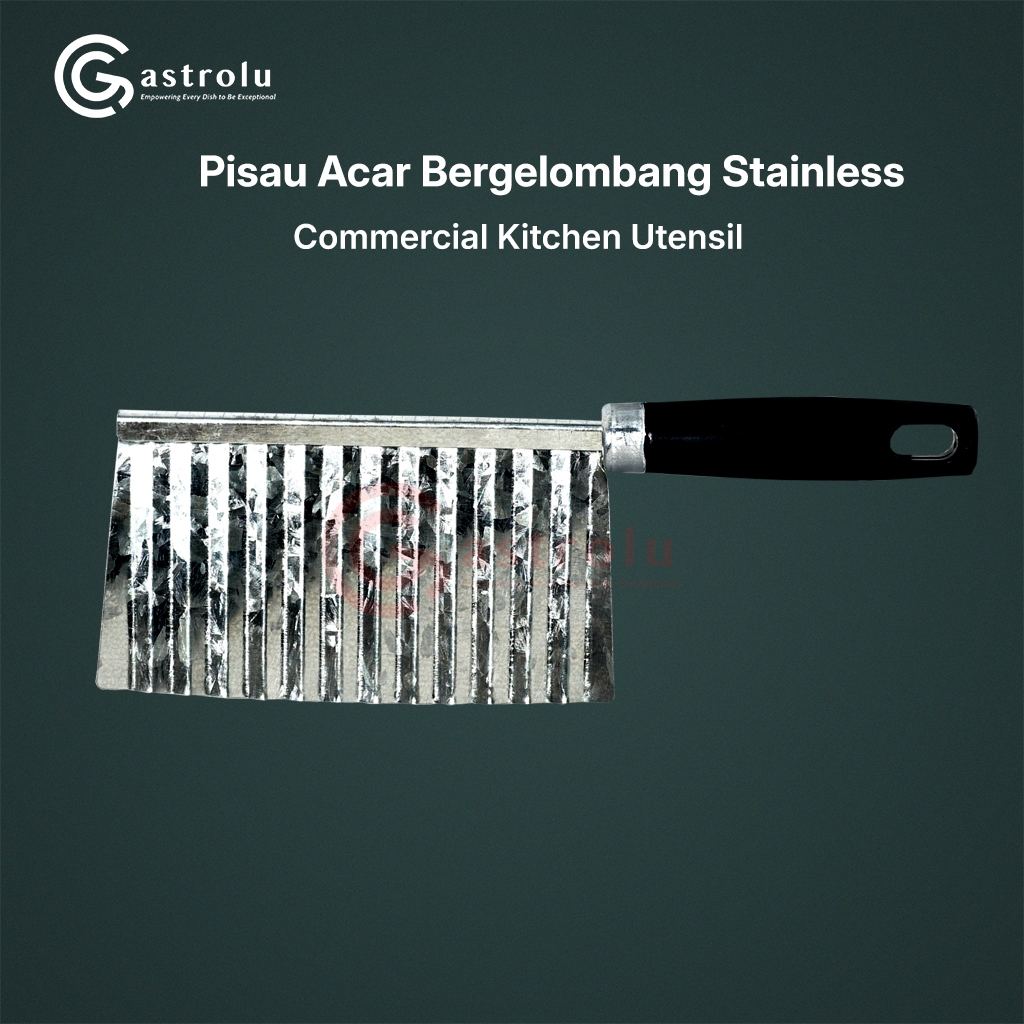 Pisau Acar Bergelombang Stainless – Alat Potong Kentang, Wortel, Timun Asinan