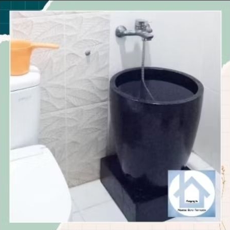 bak mandi teraso tipe uin hitam glossy