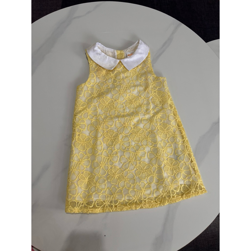 preloved dress bayi butter yellow 6-18 month