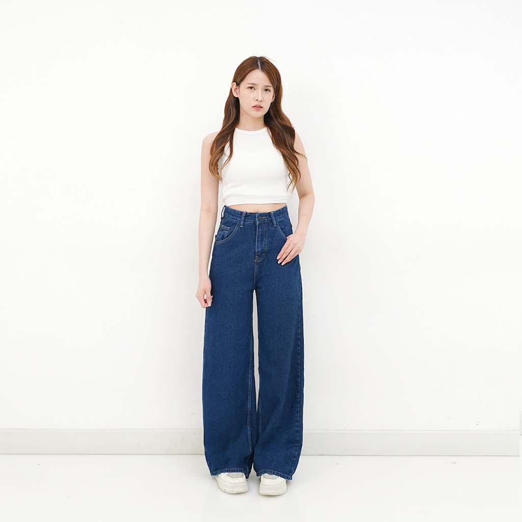 NUBER Baggy Jeans Celana Jeans Wanita Baggy Wide Leg Denim Panjang LANTANA