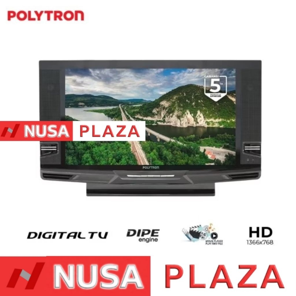 TV TABUNG 24 INCH DIGITAL DVB T2 POLYTRON PLD-24V123 / 24V223 (KHUSUS MEDAN)