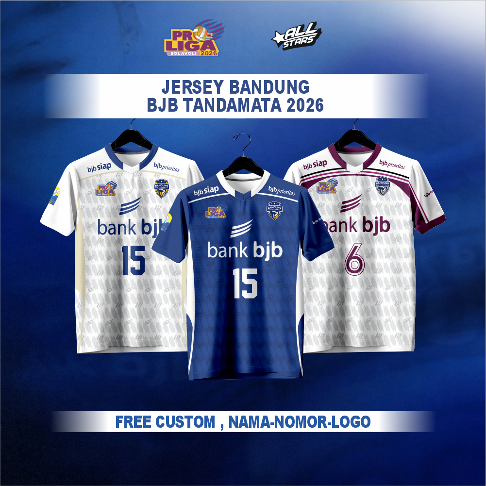 JERSEY VOLI BJB TANDAMATA 2026 | JERSEY BJB TERBARU  | Bahan PREMIUM DRY-FIT | GRATIS CUSTOM NAMA & 