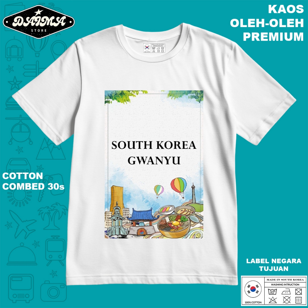KAOS OLEH OLEH KOREA 41 PAKAI TAG LABEL KOREA ASLI BAJU SOUVENIR PREMIUM GIFT