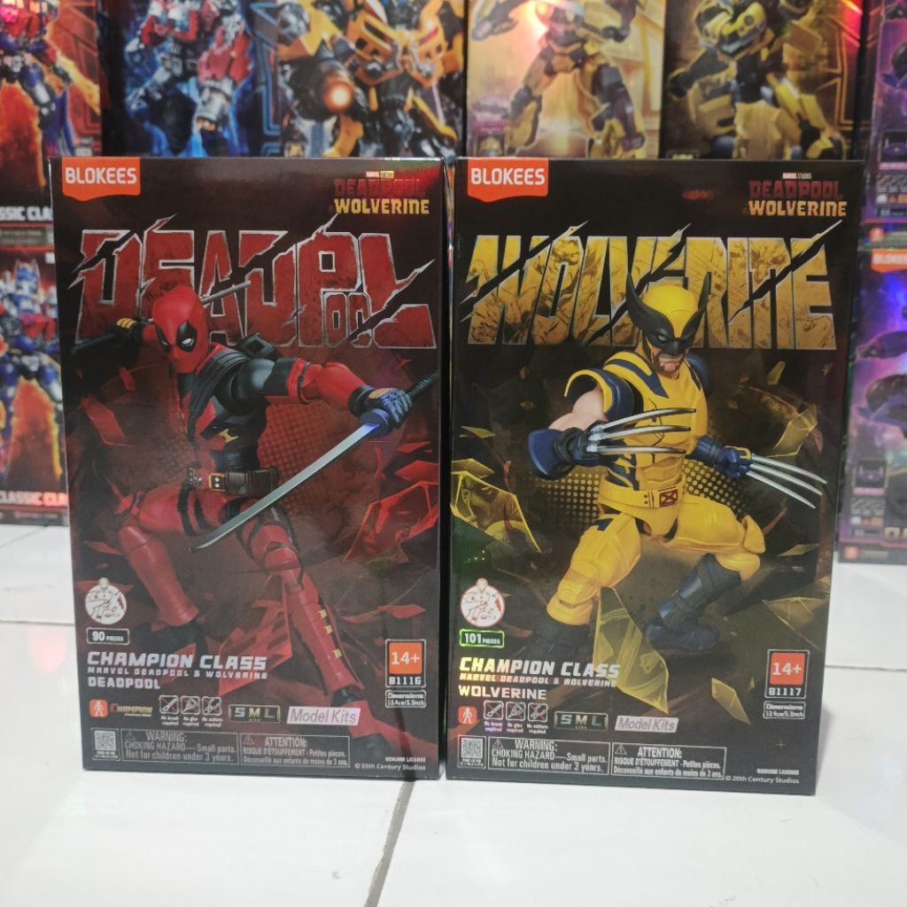 Mainan Figures Marvel Studios Deadpool & Wolverine CC Champion Class Mainan Rakit Blokees Deadpool W