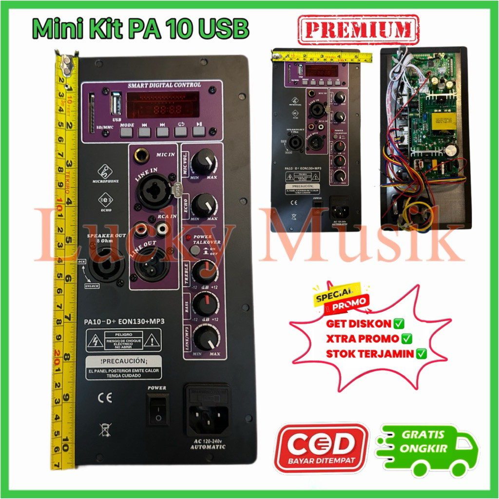 mini kit pa 10 usb power minikit pa10 class D 500 watt mesin kit aktif 2 way Power Kit Mini Kit Blue