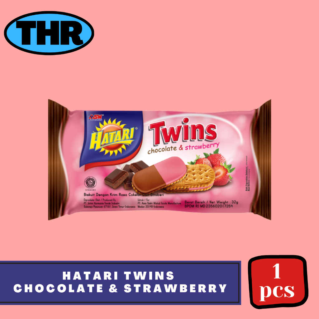 Hatari Biskuit Twins Strawberry & Chocolate 190gr