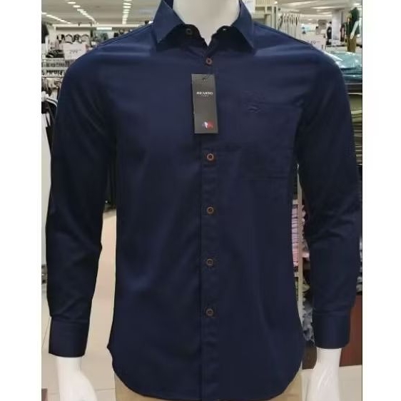 KEMEJA LENGAN PANJANG RICARDO ORIGINAL NAVY PREMIUM