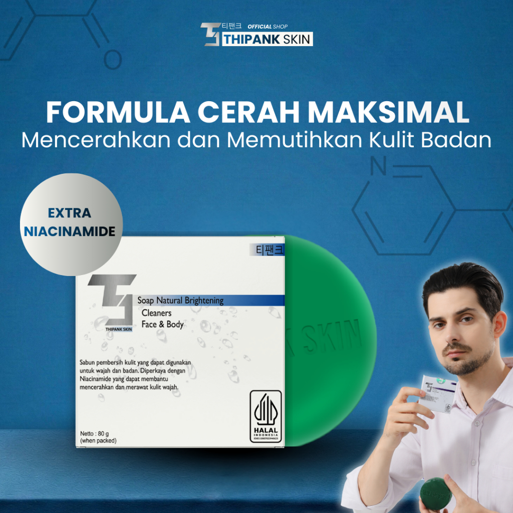 Thipank Skin Body Soap /sabun pemutih Badan pria paling ampuh/sabun pemutih Badan pria/sabun pemutih