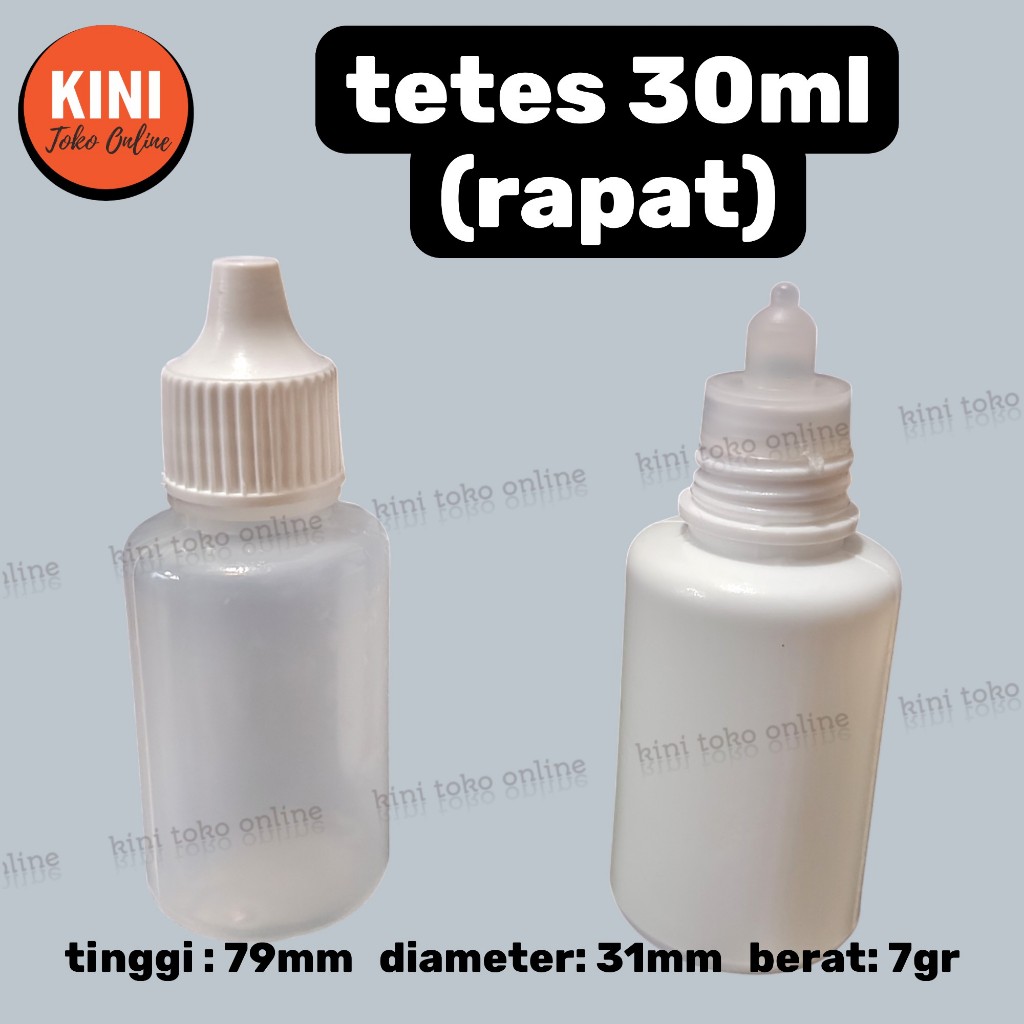 botol tetes mata 30 ml POLOS NON SEGEL plastik putih natural 30ml 30cc cc pentol