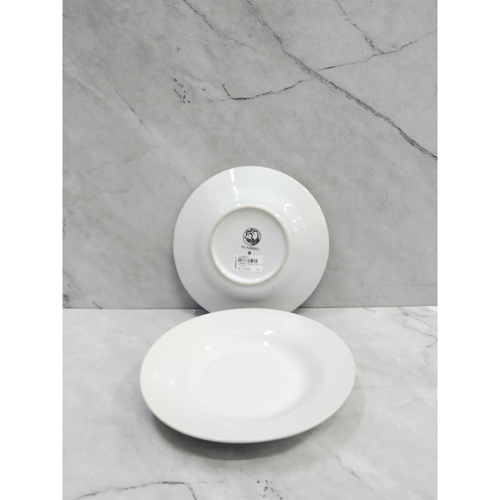 PIRING BATU SUNBIRD 7 INCH PUTIH POLOS / PIRING KERAMIK / PIRING PORSELEN - SUNBIRD