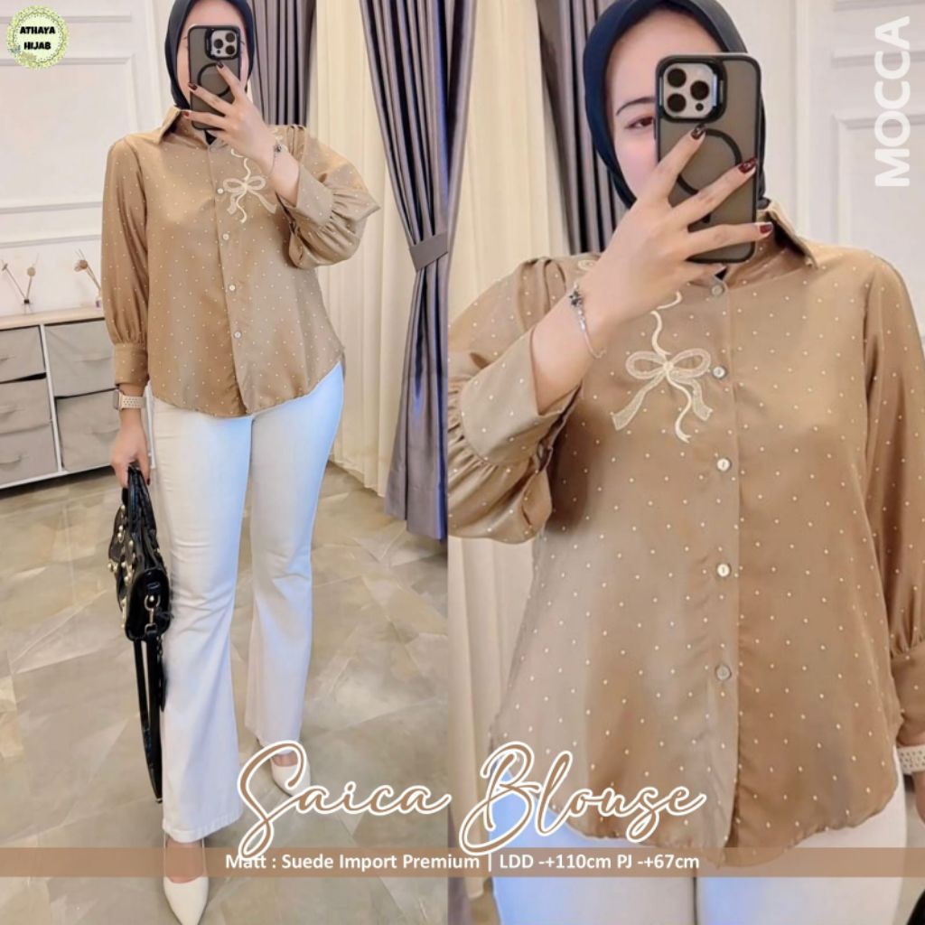 Baju Blouse Wanita Premium Saica Blouse By Athaya Hijab