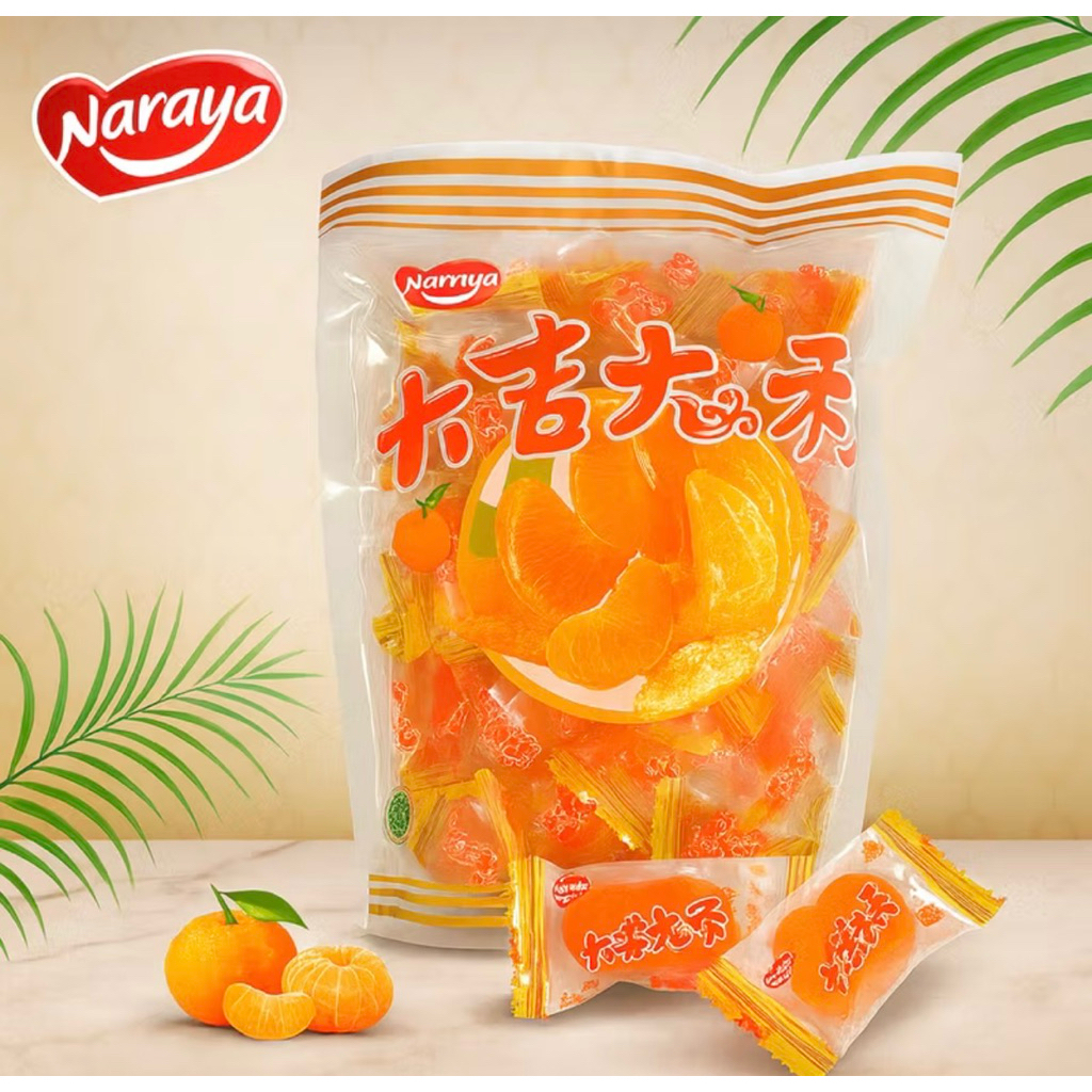 Naraya Jelly Jeruk Mandarin Orange Halal/Jelly Jeruk Naraya 500gr/Permen Jelly Jeruk