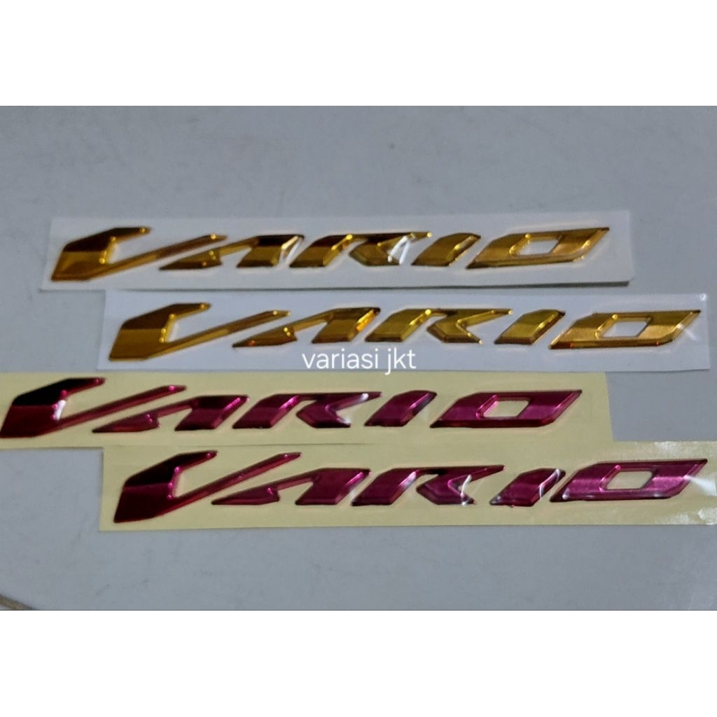 tulisan emblem logo vario /tulisan emblem vario 150 .   125 3d timbul/emblem vario gold/tulisa emble