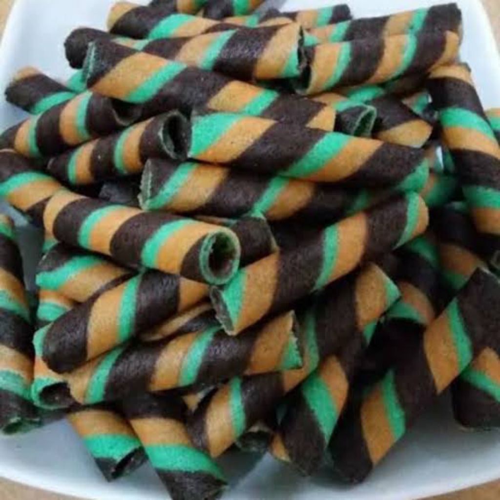 Wafer Roll Barcelona Green Tea Coklat, 1 kg