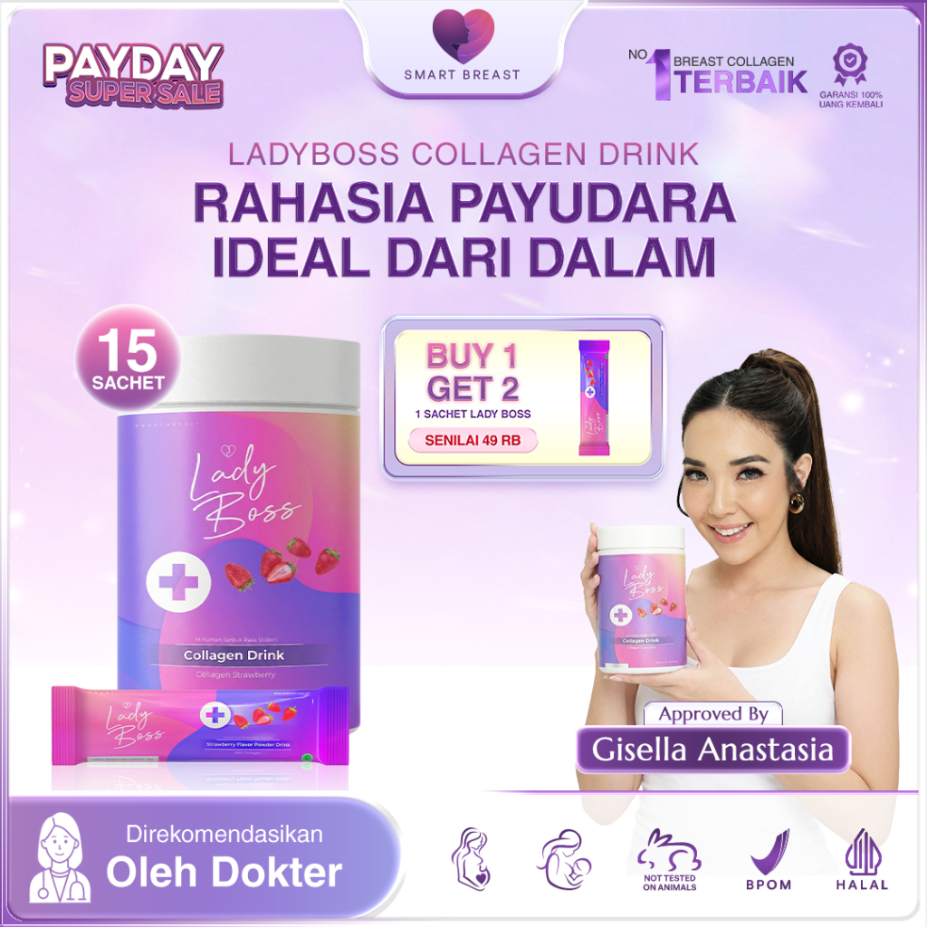 Smart Breast - LADYBOSS Breast & Collagen Drink ( Minuman Pencerah Kulit dan Pengencang )