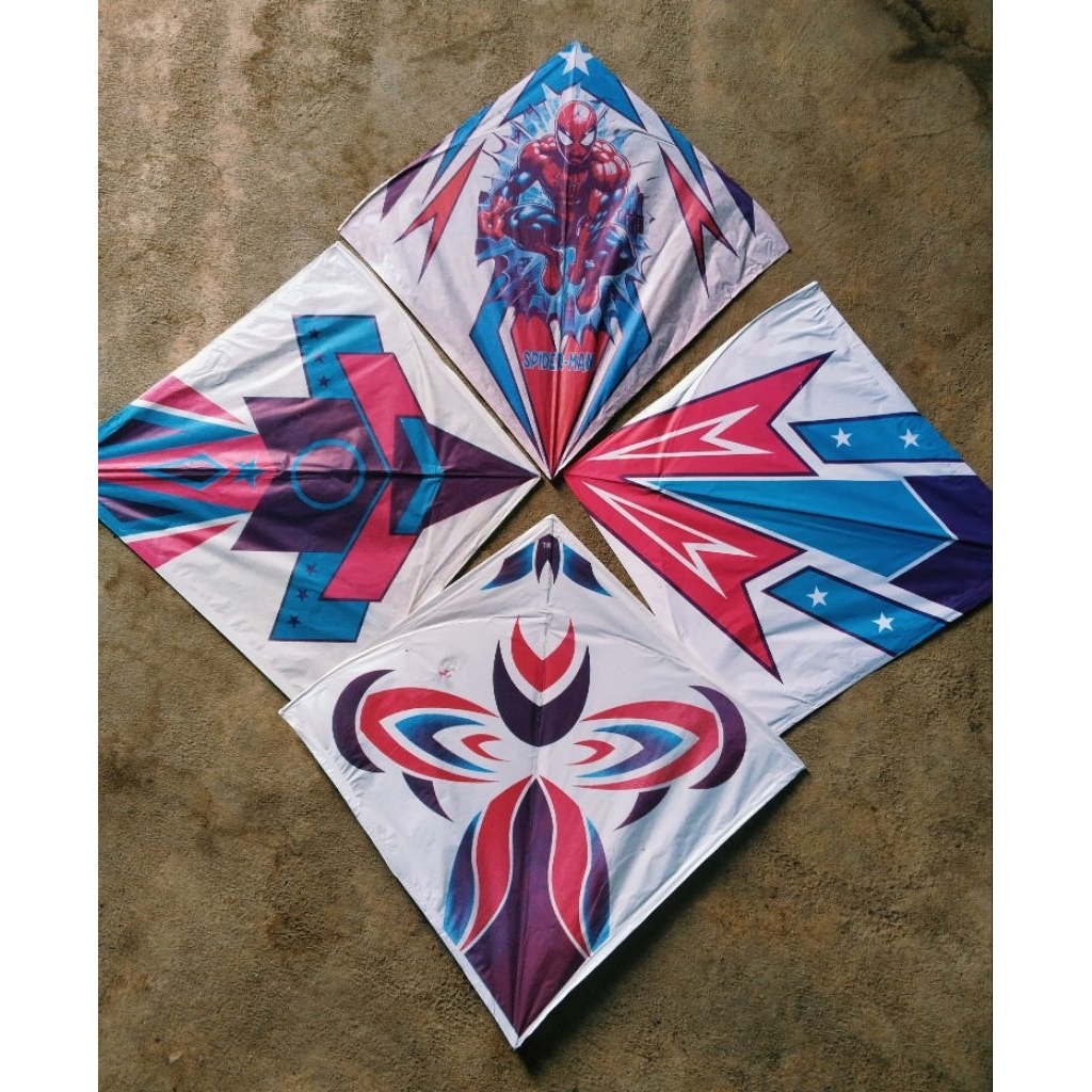 layangan sablon seot uk -+58 isi 100 pcs motif random