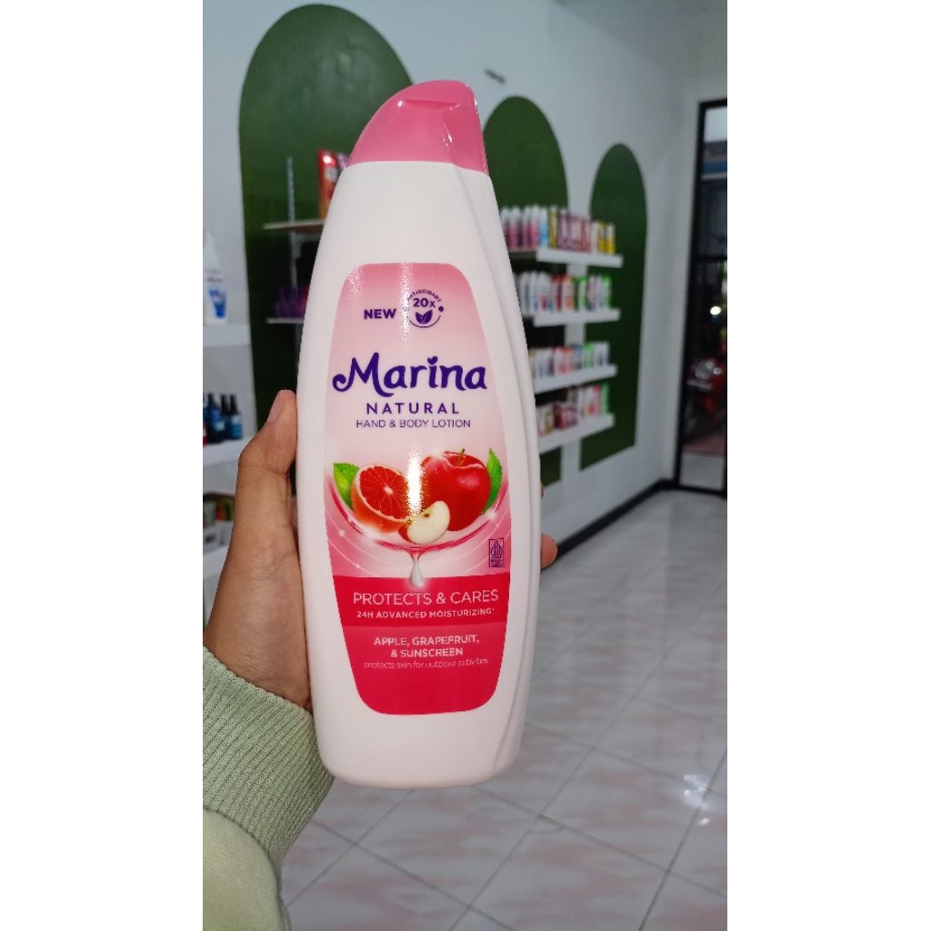 Marina Natural Hand and Body Lotion Protects and Cares 475ml ( Melembabkan dan Menghaluskan Kulit ) 