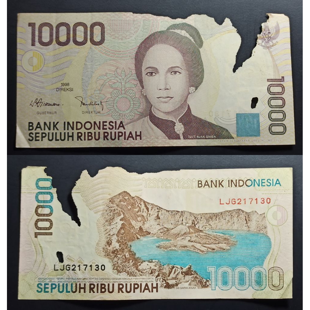 uang kuno Indonesia 10k tahun 1998 p2754