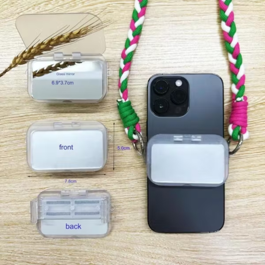 Colmer Adjustable Klip Gantungan HP dengan Cermin Clip Phone Holder Belakang Universal Transparan Un