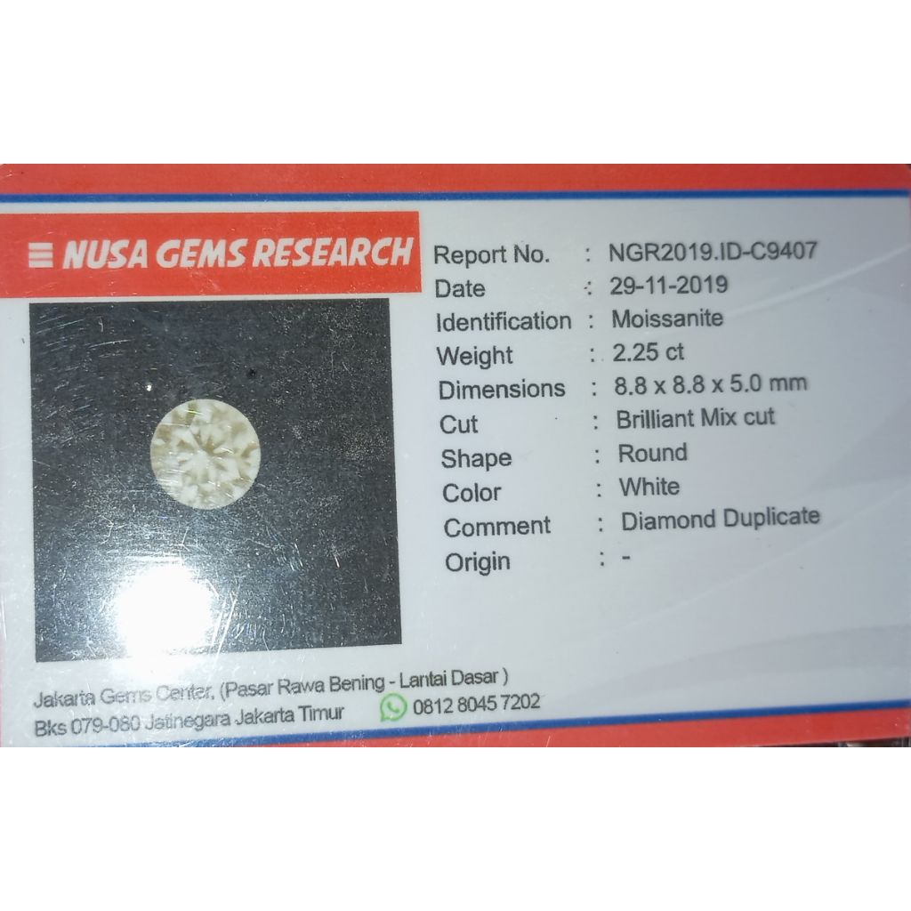 Cincin Mata Batu White Moissanite (Diamond Simulants) Premium +Memo (Kolektor Item)