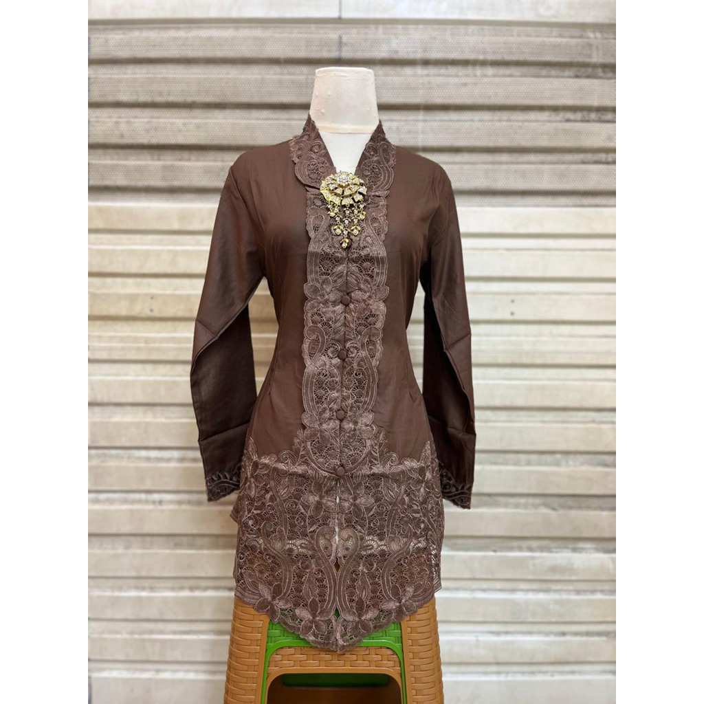atasan kebaya encim bordir polos senada / kebaya encim modern / kebaya acara wisuda