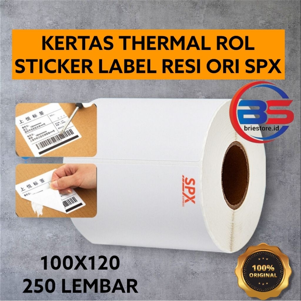 label stiker resi asli spx 100x120 barcode isi 250 lembar
