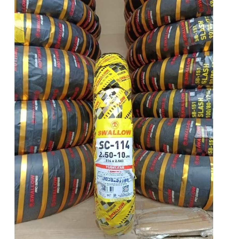 Ban Luar SWALLOW Sepeda Listrik 2.50-10 (14x2.50) tipe SC-114 Tubeless