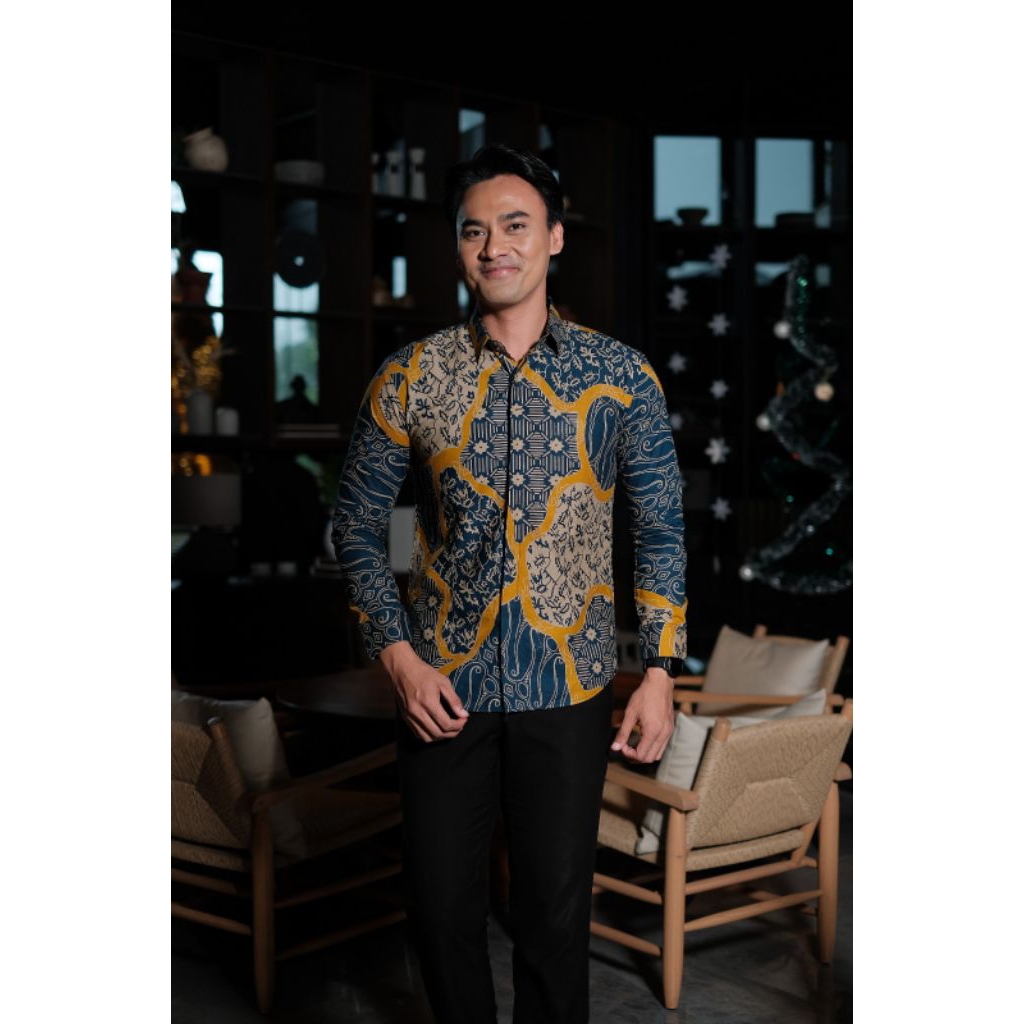 Kemeja Slimfit Premium pria atasan Batik Sekarwiring atasan Lengan Panjang Lapis Puring Solo