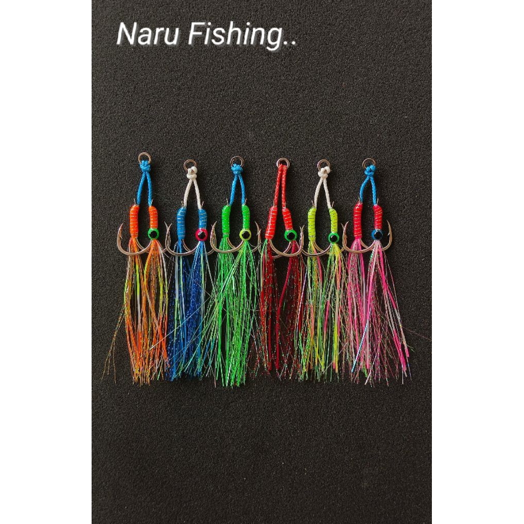 Assist Hook UK 17 Untuk Jig 40-60gram | Double hok Glow in the dark..