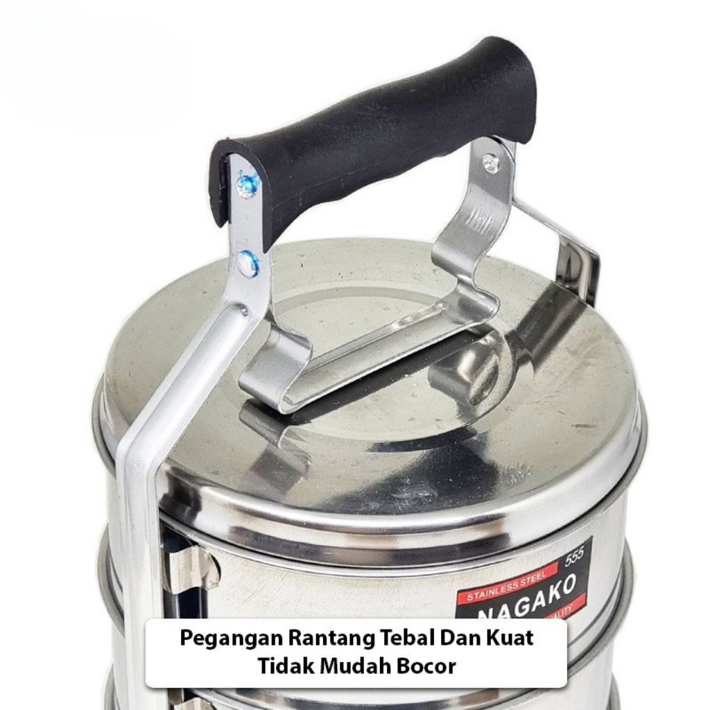 TERBARU Rantang Stainless Steel 3/4 Susun JUMBO Besar