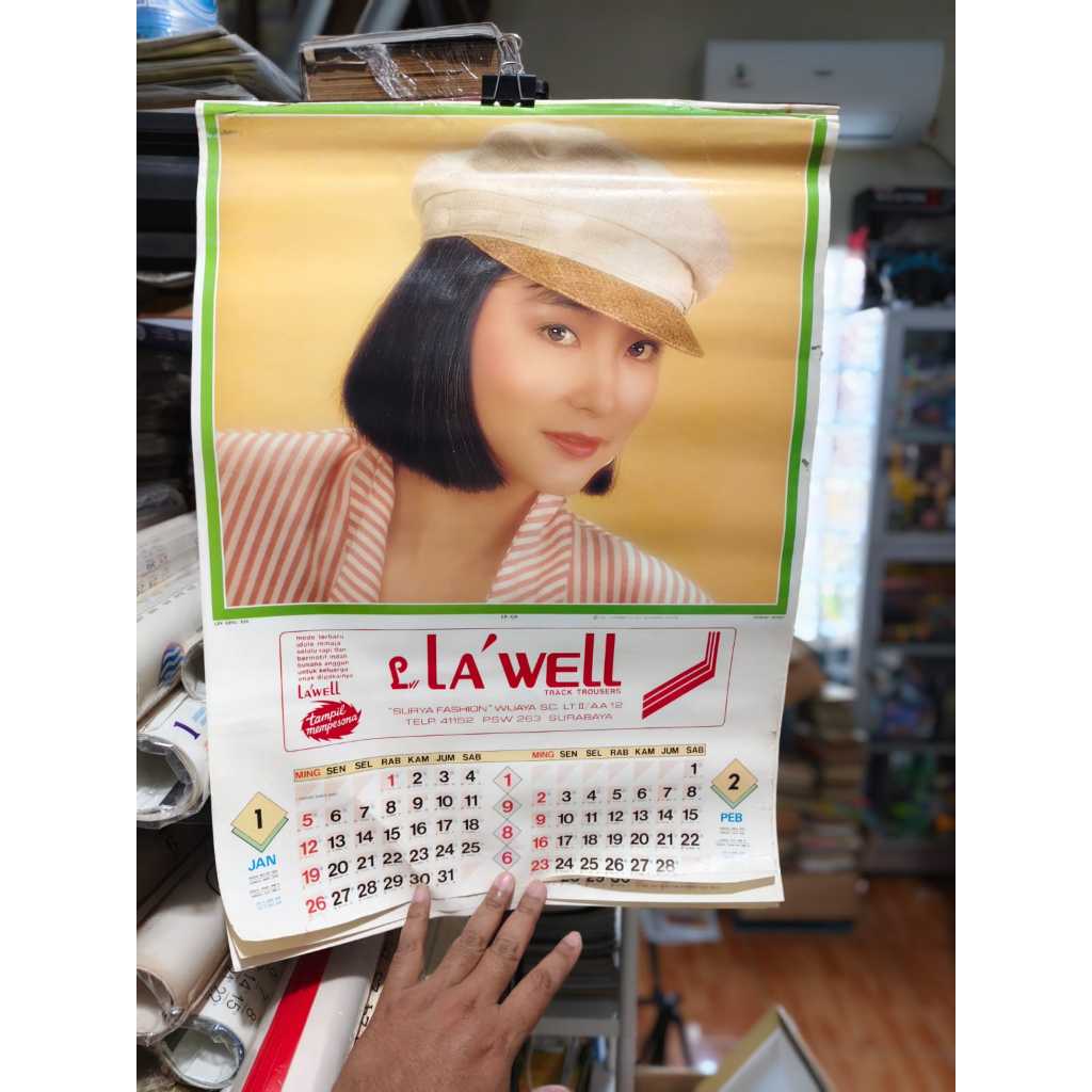 KALENDAR LAWAS KALENDER TAHUN 1986 LAWELL SIDO BANGUN SURABAYA