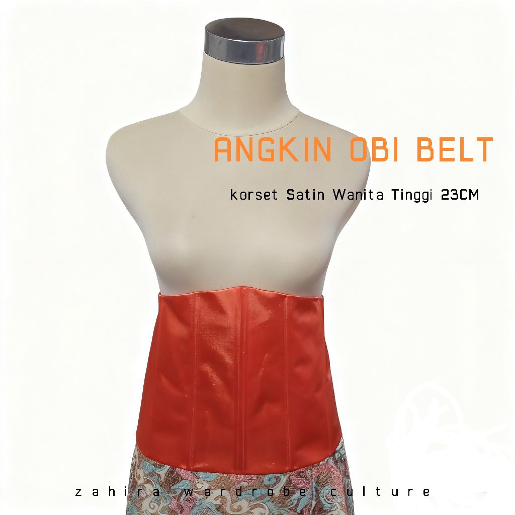 Angkin Obi Belt Wanita Satin Premium Tinggi 23cm | Korset Kemben Kebaya Adat Modern Elegan Pengikat 