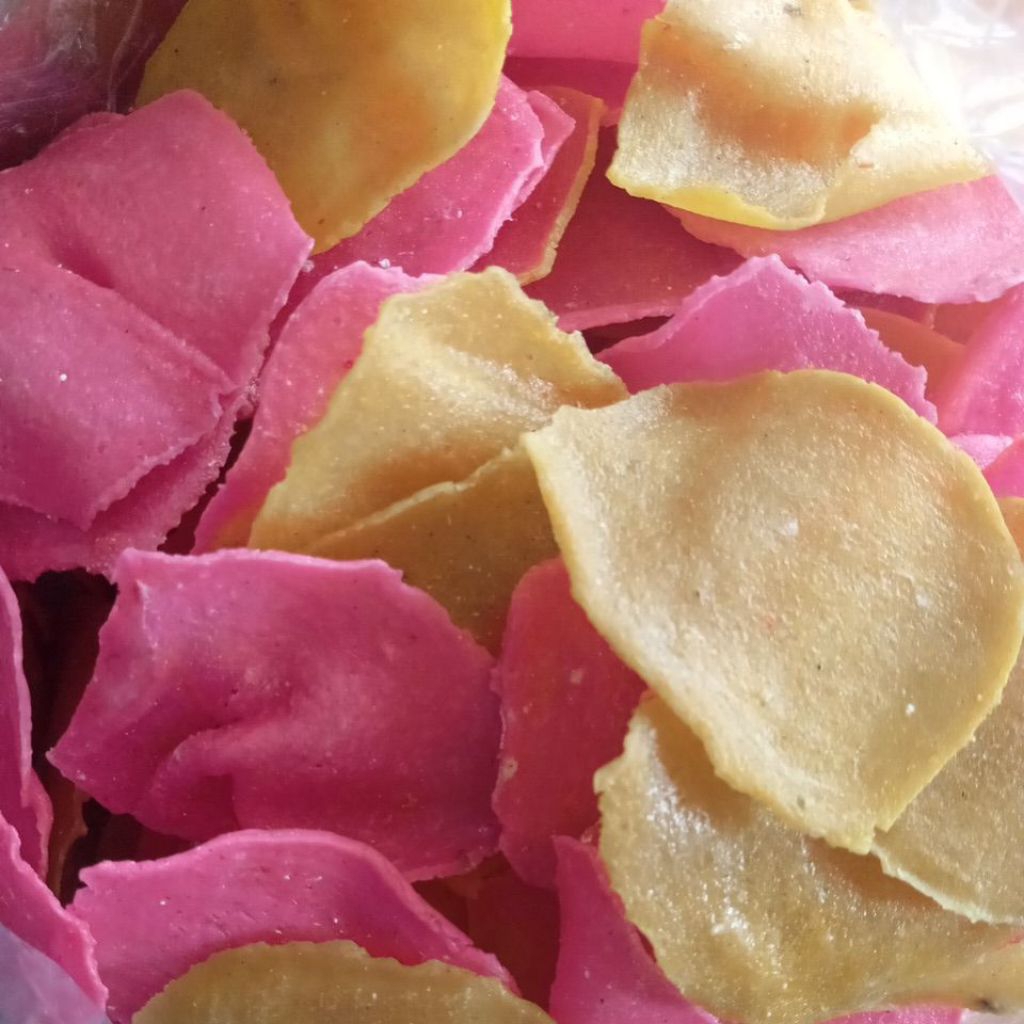 Kerupuk Mentah Pedas Manis 1kg | Kerupuk Upil Mentah Gurih Renyah Goreng Pasir / Minyak