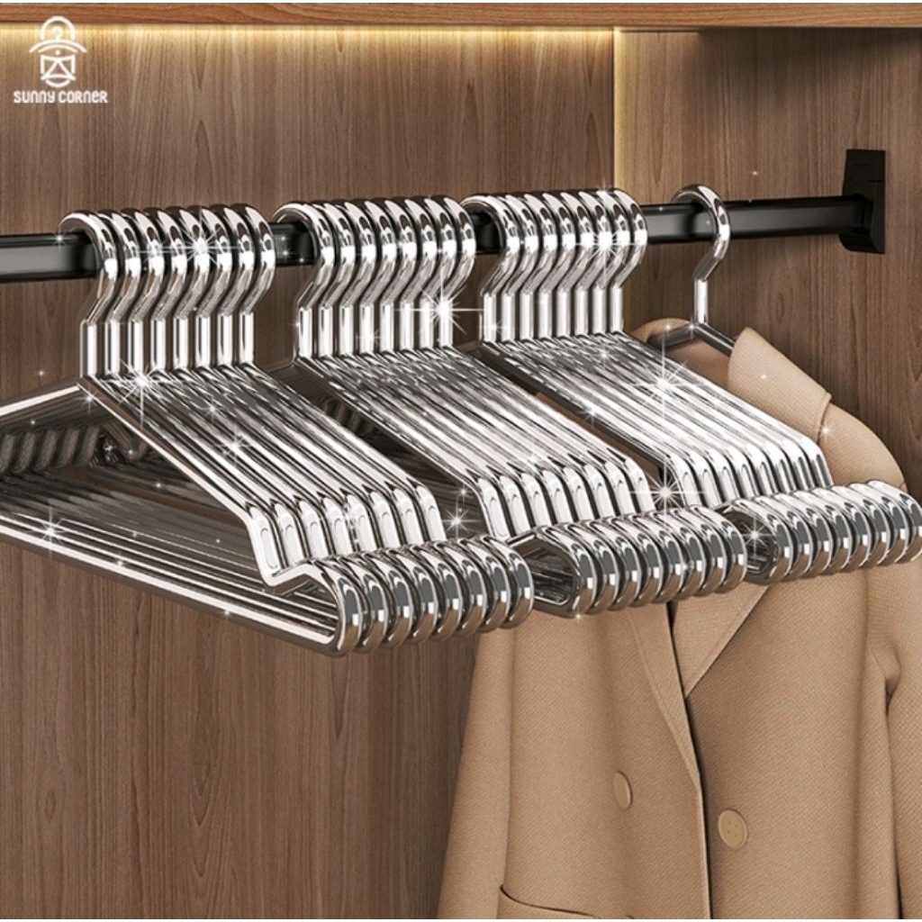 Gantungan Baju Hanger Kawat 10PCS Stainless Steel Hanger Baju Stainless Steel Besl Kuat
