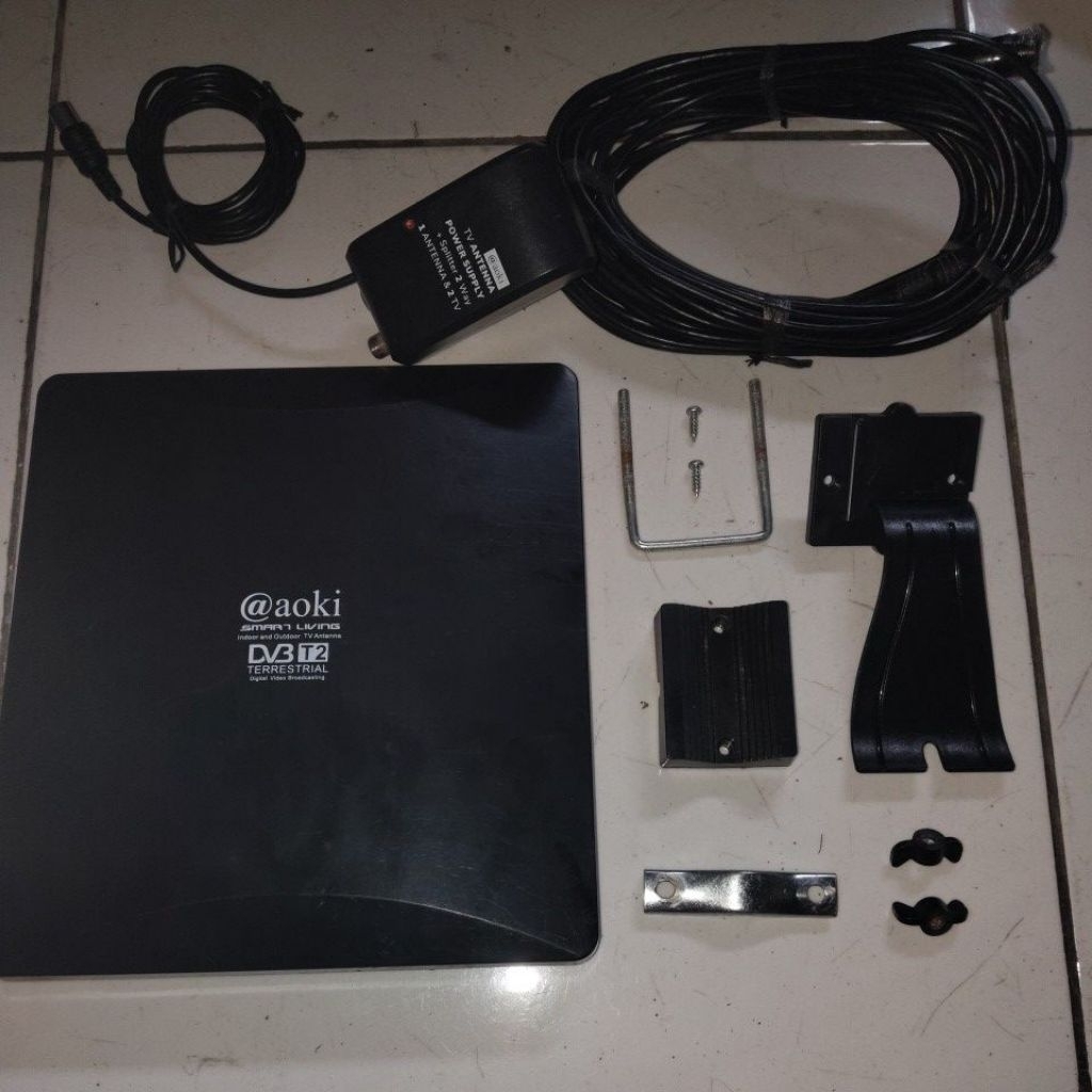 ANTENA AOKI AT-3000 + BOOSTER SPLITTER 2 TV DIGITAL DVBT2 SECOND TERBARU (Baca Deskripsi)