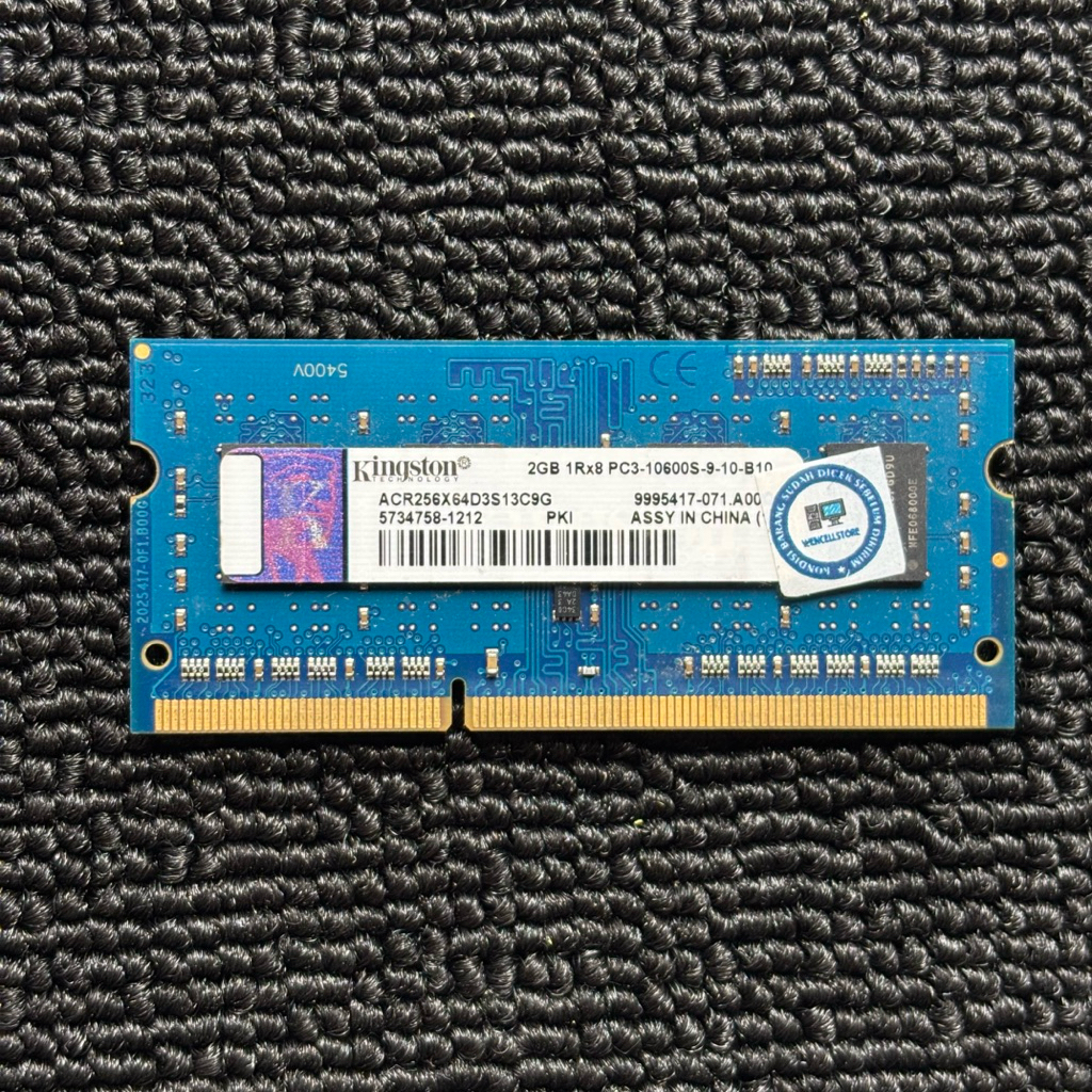 RAM LAPTOP KINGSTON 2GB 1Rx8 PC3-10600S/1333MHZ DDR3