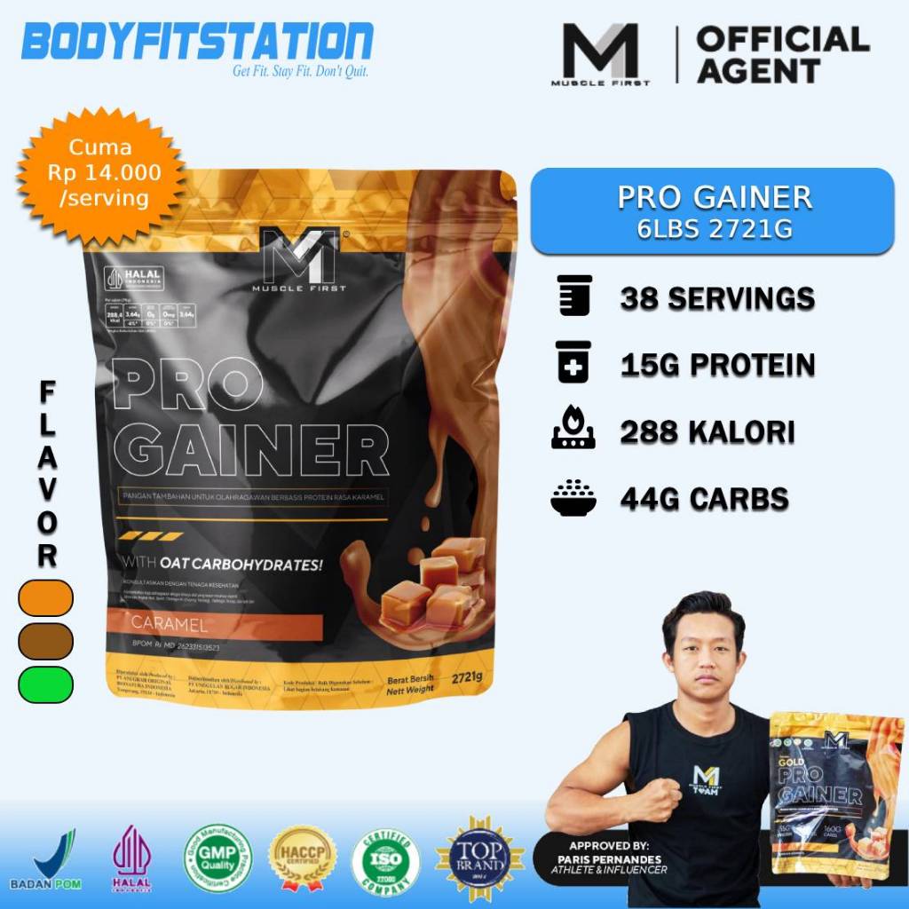 Muscle First Pro Gainer 6 Lbs 2721 Gr - Susu Penambah Berat Badan BB M1 bodyfit bodyfitstation